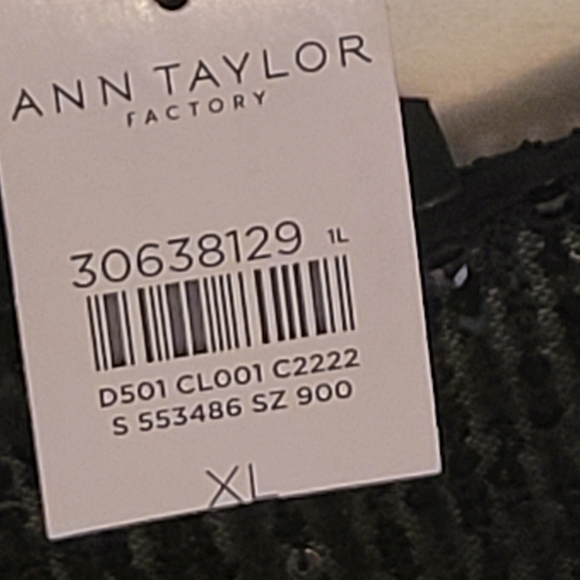 Ann Taylor Factory Draped Sequin Cami Black - Picture 4 of 6